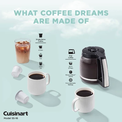 Cuisinart Coffee Center 2-in-1 Coffee Maker And Single-Serve Brewer Stainless Steel SS-16: Programmable, 12 Cup Capacity 8 Cuisinart Coffee Center 2-in-1 Coffee Maker And Single-Serve Brewer Stainless Steel SS-16: Programmable, 12 Cup Capacity - Image 6