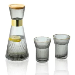 Slickblue Stylish Hand-Blown Clear/Grey Glass Carafe Set With Bamboo Lid, 34 Oz Carafe And 2 Glasses 11 Slickblue Stylish Hand-Blown Clear/Grey Glass Carafe Set With Bamboo Lid, 34 Oz Carafe And 2 Glasses -Target KitchenAid GUEST e2cfcaa0 51a0 455a af66 f2dd58e731d6