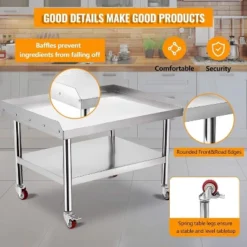 Acekool Stainless Steel Equipment Grill Stand Table, Adjustable Legs, Edge Baffle, Heavy Duty Shelf, Kitchen Prep Station -Target KitchenAid GUEST e2d45494 aaf7 4884 a1fe 8a2f660ec580