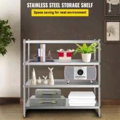 VEVOR Stainless Steel Shelving 60x18.5 Inch 4 Tier Adjustable Shelf Storage Unit Stainless Steel Heavy Duty Shelving, Silver -Target KitchenAid GUEST e2d895a5 90ab 4f09 979b 9961e07861de