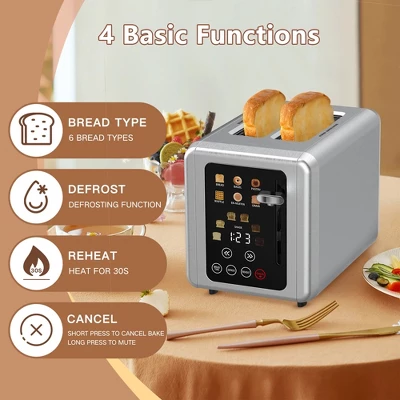 WHALL ULTRA 2 Slice Toaster, Touchscreen Toaster 2 Slice, Bagel Toaster, Extra Wide Slot Toaster 5 WHALL ULTRA 2 Slice Toaster, Touchscreen Toaster 2 Slice, Bagel Toaster, Extra Wide Slot Toaster - Image 3