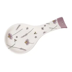 Transpac Dolomite 9 In Multicolor Lavender And Lilac Spoon Rest For Everyday Use