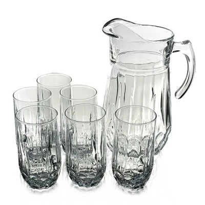 Slickblue Luxury Cristalline Glass Beverage Set – 75 Oz Pitcher & 6 Tumblers, Neoclassical Design 7 Slickblue Luxury Cristalline Glass Beverage Set – 75 Oz Pitcher & 6 Tumblers, Neoclassical Design - Image 5