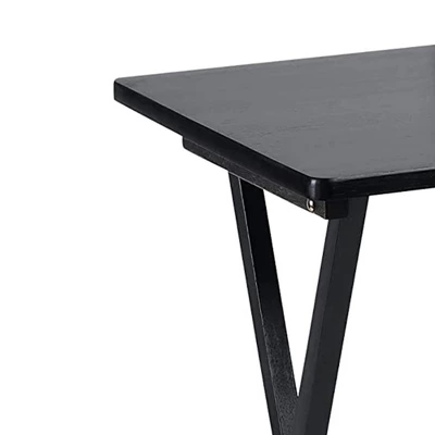 PJ Wood Conventional Solid And Sturdy Wood Construction Portable Folding TV Snack Tray Table Desk Serving Stand, Black (10-Piece Set) 4 PJ Wood Conventional Solid And Sturdy Wood Construction Portable Folding TV Snack Tray Table Desk Serving Stand, Black (10-Piece Set) - Image 2