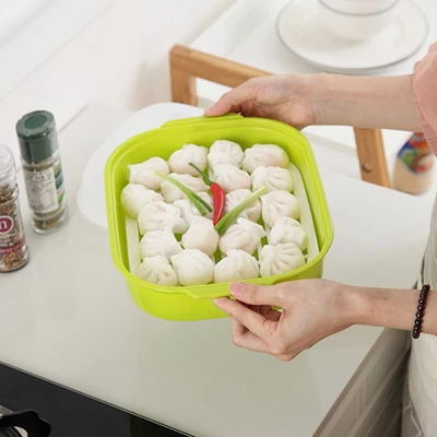 Itopfox Microwave Steamer For Cooking Vegetables, Plastic Steamer With Lid For Veggies, Seafood, Healthy Meals (Random Color) 10 Itopfox Microwave Steamer For Cooking Vegetables, Plastic Steamer With Lid For Veggies, Seafood, Healthy Meals (Random Color) - Image 8