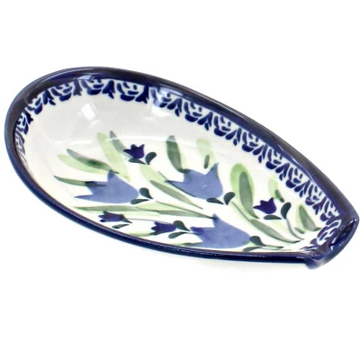 Blue Rose Polish Pottery 1015 Zaklady Small Spoon Rest 5 Blue Rose Polish Pottery 1015 Zaklady Small Spoon Rest - Image 3