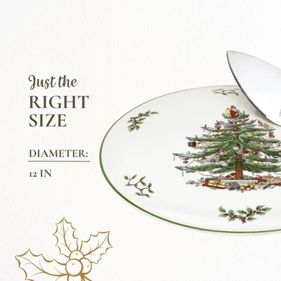 Portmeirion Spode Christmas Tree Cake Plate & Server Set - 11.5 Inch Fine Porcelain Cake Plate With Stainless Steel Server For Holiday Parties 8 Portmeirion Spode Christmas Tree Cake Plate & Server Set - 11.5 Inch Fine Porcelain Cake Plate With Stainless Steel Server For Holiday Parties - Image 6