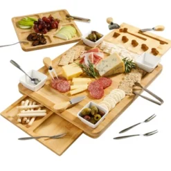 Gibson Home Rustic Inspirations 18-Piece Bamboo Charcuterie Board Set With Hidden Drawer, Ceramic Bowls, Utensils -Target KitchenAid GUEST e45f1977 c323 463d a9f5 8a73ae8f6c28