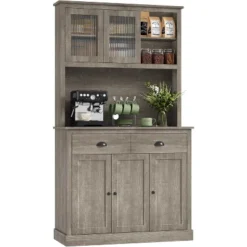 Acekool 71" Tall Kitchen Pantry Cabinet With Drawers & Open Hutch, White Farmhouse Coffee Bar Hutch For Kitchen, Dining & Living Room -Target KitchenAid GUEST e461ae10 0b2d 48cc 9b4b 5244ad966cdf
