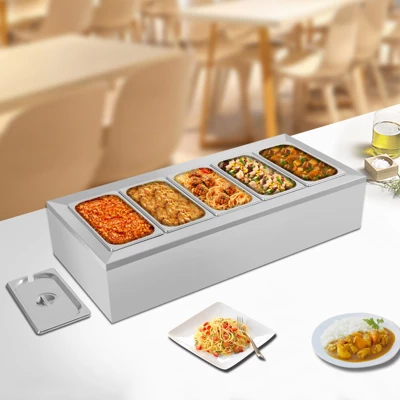 YIYIBYUS Spice Rack Shelf, Stainless Steel Organizer Stand With Five 1/3 Pans 3 YIYIBYUS Spice Rack Shelf, Stainless Steel Organizer Stand With Five 1/3 Pans