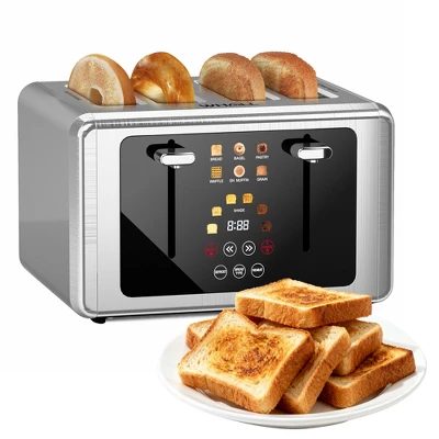 WHALL 4 Slice Toaster, Touchscreen Toaster, Stainless Steel Toaster Digital Timer, Dual Control Panel, 6 Shade Settings&6 Bread Types, Wide Slots 10 WHALL 4 Slice Toaster, Touchscreen Toaster, Stainless Steel Toaster Digital Timer, Dual Control Panel, 6 Shade Settings&6 Bread Types, Wide Slots - Image 8