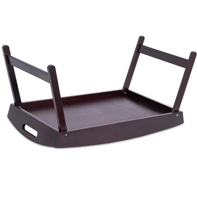 BirdRock Home Bamboo Breakfast Serving Tray - Walnut 4 BirdRock Home Bamboo Breakfast Serving Tray - Walnut - Image 2