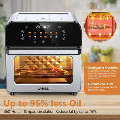 WHALL 12QT Touchscreen Air Fryer Oven With 12 Pre-set Cooking Menus, Clear Viewing Window, Up To 95% Less Oil For Healthier, Convenient Meals 6 WHALL 12QT Touchscreen Air Fryer Oven With 12 Pre-set Cooking Menus, Clear Viewing Window, Up To 95% Less Oil For Healthier, Convenient Meals - Image 4