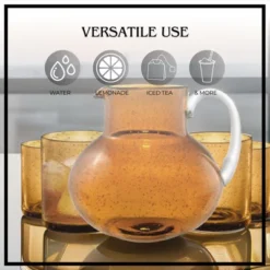 Artland Iris 90oz Hand Blown Pitcher & Set Of 4 14oz DOF Glasses, Lead-Free Bubble Shape Glassware For Stylish Serving And Dining -Target KitchenAid GUEST e5650846 acce 4164 b51f d547c5fad694