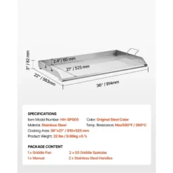 VEVOR Stainless Steel Griddle, 36x22 Inch Universal Flat Top Rectangular Plate, Gas Grill Griddle For BBQ Grill, Teppanyaki, Silver 16 VEVOR Stainless Steel Griddle, 36x22 Inch Universal Flat Top Rectangular Plate, Gas Grill Griddle For BBQ Grill, Teppanyaki, Silver -Target KitchenAid GUEST e5ccbff5 328b 491f a8cf 8ed079c14eb3