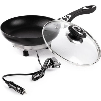 Zone Tech 12V Frying Pan Or Saucepan 2 Quart Portable Non Stick Travel Pot With Glass Vented Lid, Stay Cool Handle And Rubber Feet. 11 Zone Tech 12V Frying Pan Or Saucepan 2 Quart Portable Non Stick Travel Pot With Glass Vented Lid, Stay Cool Handle And Rubber Feet. - Image 9