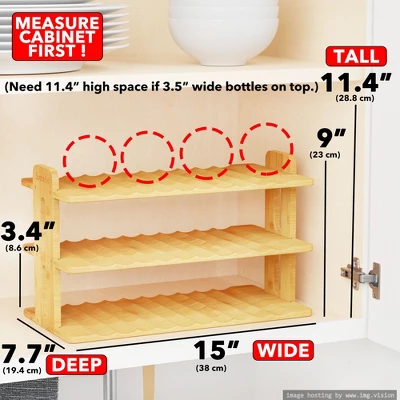 Bamboo Water Bottle Organizer With Labels For Kitchen And Pantry,(3-Tier, Hold 12 Bottles) 3 Bamboo Water Bottle Organizer With Labels For Kitchen And Pantry,(3-Tier, Hold 12 Bottles)