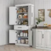 Yukimo Kitchen Tall Cabinet, 72" Freestanding Pantry Storage With Barn Doors, 5 Adjustable Shelves, White -Target KitchenAid GUEST e6c71797 6864 43f6 9e31 de1500ba2e20