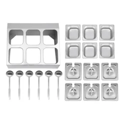 YIYIBYUS Stainless Steel Spice Rack Shelf With Six 1/6 Pans And 6 Ladles -Target KitchenAid GUEST e6e7c536 6dcc 4b53 9025 940cb32947d6