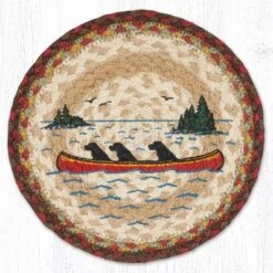 Earth Rugs Labs In Canoe Printed Round Jute Trivet – 10" Heat-Resistant Dog-Themed Rustic Accent For Kitchens -Target KitchenAid GUEST e7198f12 eb63 4060 a0d6 37b86a5aa0d9