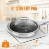NutriChef 8'' Stainless Steel Stir Fry Pan With Glass Lid - Triply Non-Stick Coating, Scratch-Resistant -Target KitchenAid GUEST e84ddf99 a8b2 465b 92c3 cd1e966754e0
