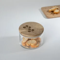 Leafy Twig Glass Jar/Container With Wooden Lid-700 Ml -Target KitchenAid GUEST e88202b8 f6d0 4c87 bdef 692289443b24