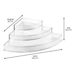 IDesign Corner Spice Rack Organizer For Cabinets - Clear
