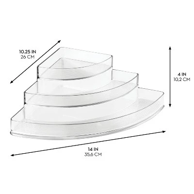 IDesign Corner Spice Rack Organizer For Cabinets - Clear 3 IDesign Corner Spice Rack Organizer For Cabinets - Clear