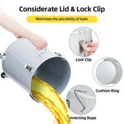 Grease Bucket, 10 Gallon Heavy Duty Fryer Oil Container - Lid/Lock Clips/Wheels, Food Grade Anti-Rust (Kitchen/Food Truck) -Target KitchenAid GUEST e93247c9 21bb 4b01 aad0 d450708bf0aa