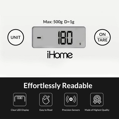 IHome 11lb Glass Kitchen Food Scale 9 IHome 11lb Glass Kitchen Food Scale - Image 7