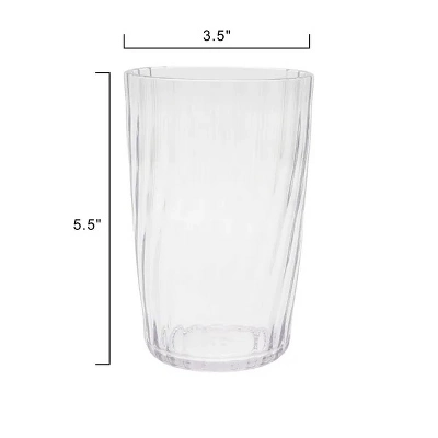 Racxily (6 Pack) 20-Ounce Acrylic Tall Embossed Swirl Tumbler, Clear 3 Racxily (6 Pack) 20-Ounce Acrylic Tall Embossed Swirl Tumbler, Clear