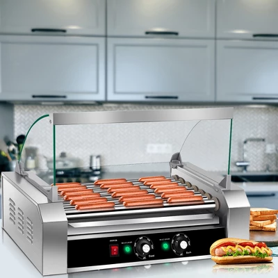 Costway 18 Hot Dog Hotdog 7 Roller Grill Cooker Machine W/ Cover 3 Costway 18 Hot Dog Hotdog 7 Roller Grill Cooker Machine W/ Cover