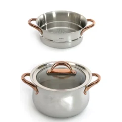 BergHOFF Ouro Gold 3Pc 18/10 Stainless Steel Steamer Set, Glass Lids -Target KitchenAid GUEST ea34815d a1da 4a38 8647 083440f9ccb3