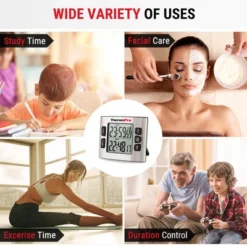 ThermoPro TM02W Digital Kitchen Timer With Adjustable Loud Alarm And Backlight LCD Big Digits/ 24 Hour Digital Timer For Kids Teachers With Dual Countdown Stop Watches Timer/Magnetic Timer Clock -Target KitchenAid GUEST ea5edc19 1585 4822 bbf9 e2e5c1e63b39