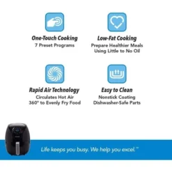 PowerXL Air Fryer 7 QT Maxx Classic, Extra Hot Air Fry, Cook, Crisp, Broil, Roast, Bake, High Gloss Finish, Nonstick, Black 11 PowerXL Air Fryer 7 QT Maxx Classic, Extra Hot Air Fry, Cook, Crisp, Broil, Roast, Bake, High Gloss Finish, Nonstick, Black -Target KitchenAid GUEST ea806622 0a2f 4e3b 8d31 53f9431c2d86
