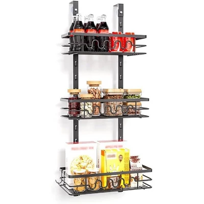 Acekool Over The Door Pantry Organizer – Heavy-Duty Metal Hanging Spice Rack With Adjustable Shelves For Kitchen & Bathroom Storage 8 Acekool Over The Door Pantry Organizer – Heavy-Duty Metal Hanging Spice Rack With Adjustable Shelves For Kitchen & Bathroom Storage - Image 6
