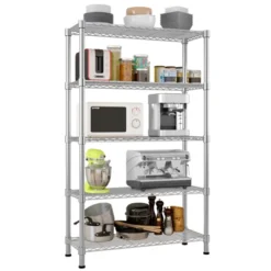 KTMBDW 5-Tier Metal Storage Rack, Shelving Unit With Frames, Dense Mesh For Entryway, Kitchen, Living Room, Bathroom, Industrial Style -Target KitchenAid GUEST eaad6765 5135 433a af9c 6fe6bd80fa7a