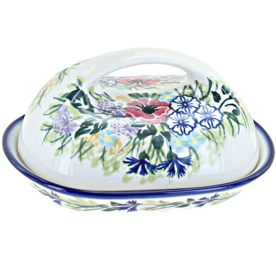 Blue Rose Polish Pottery 15A WR Unikat Butter Dish 11 Blue Rose Polish Pottery 15A WR Unikat Butter Dish - Image 9