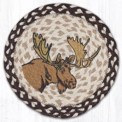 Earth Rugs Moose Printed Round Jute Trivet – 10" Rustic Hot Pad With Eco-Friendly Braided Natural Fiber Design 5 Earth Rugs Moose Printed Round Jute Trivet – 10" Rustic Hot Pad With Eco-Friendly Braided Natural Fiber Design - Image 3
