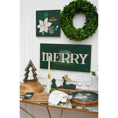 Gallerie II Happy Holiday Poinsettia Mango Wood Tray 4 Gallerie II Happy Holiday Poinsettia Mango Wood Tray - Image 2