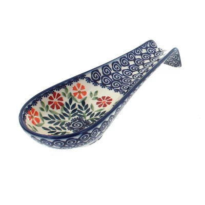 Blue Rose Polish Pottery P007 Manufaktura Large Spoon Rest 7 Blue Rose Polish Pottery P007 Manufaktura Large Spoon Rest - Image 5