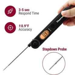 ThermoPro TP03BW Digital Instant Read Meat Thermometer Food Candy Cooking Kitchen Thermometer With Magnet And Backlight