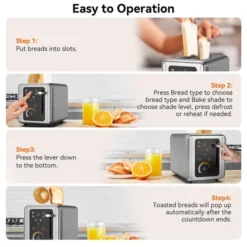 WHALL 2 Slice Toaster, Touchscreen Toasters 2 Slice Wide Slot, Stainless Steel Bread Toaster For Bagel & More, Smart Toaster Kitchen Deal -Target KitchenAid GUEST ec570171 a4ab 4721 8b69 49312a13ed11