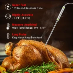 ThermoPro TP17HW 4 Probe Digital Meat Thermometer With Timer Mode And HIGH/LOW Alarms Grill Smoker Thermometer With Large Color Coded LCD Display And -Target KitchenAid GUEST ec7ff19f cc34 43ca b866 035111046619