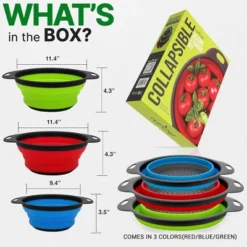 NutriChef Collapsible Strainer Set Of 3 Round Silicone Kitchen Colander -Target KitchenAid GUEST ec86a301 8600 409b b75e 29cd844427e5