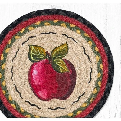 Earth Rugs Apple Printed Round Trivet 10"x10" 3 Earth Rugs Apple Printed Round Trivet 10"x10"