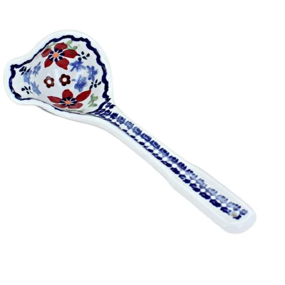 Blue Rose Polish Pottery L015 Manufaktura Gravy Ladle 3 Blue Rose Polish Pottery L015 Manufaktura Gravy Ladle