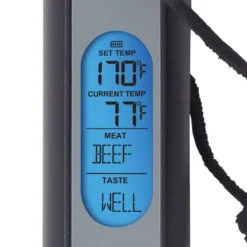 Taylor Programmable Digital Fork Cooking Thermometer: Gray, Reads Celsius & Fahrenheit, Backlit Display, -14 To 230°F