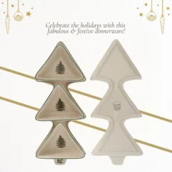 Spode Christmas Tree 4-Piece Serving Set - 12-Inch Tree Shaped Stoneware Platter With 3 Dip Bowls - Dishwasher Safe Festive Christmas Tableware -Target KitchenAid GUEST ed77a4c4 7a4b 4917 a37b 8e73b41e2391