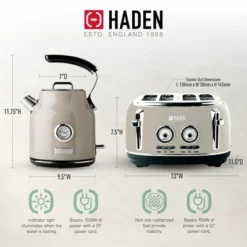 Haden Dorset 4 Slice Wide Slot Stainless Steel Toaster Bundled With 1.7 Liter Stainless Steel Electric Kettle With 360-Degree Base, Putty & Chrome 10 Haden Dorset 4 Slice Wide Slot Stainless Steel Toaster Bundled With 1.7 Liter Stainless Steel Electric Kettle With 360-Degree Base, Putty & Chrome -Target KitchenAid GUEST eda7a432 3ef3 40bd bdc5 690215ae5197